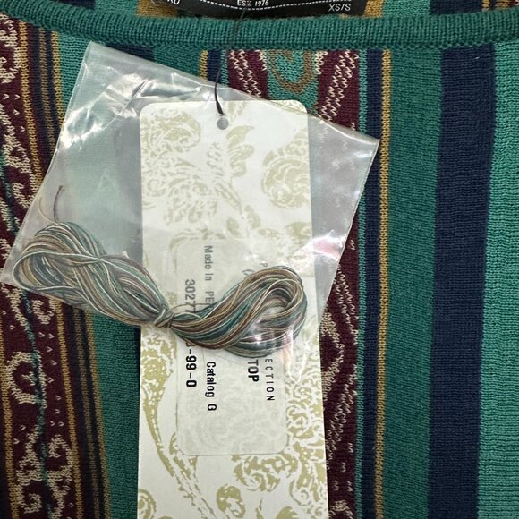 Peruvian Connection Poncho Style Crop Top XS/S Avenida Top Made in Peru NWT - Picture 4 of 4